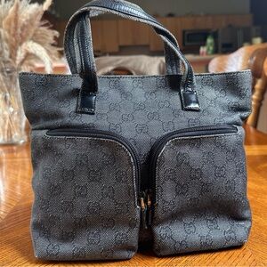 Gucci denim monogram GG handbag